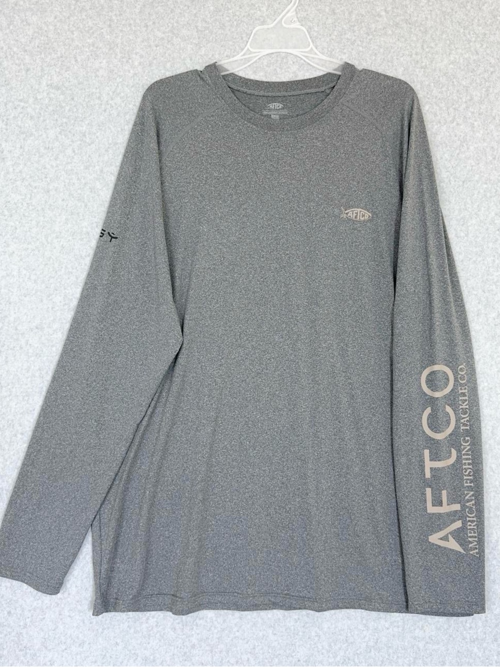Aftco Shirt Mens XXL Gray Aftech Performance Fishing Active Stretch Outdoor READ
